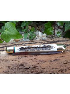   Magyar bicska szalonnázó agancs markolattal nemzetiszín berakással