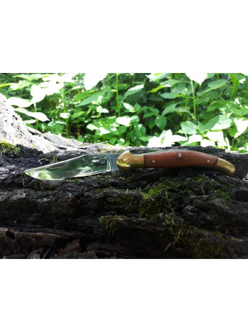 Big curved knife with wooden handle