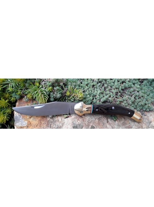 Magyar bicska nagy fejes fa markolattal nemzetiszín berakás