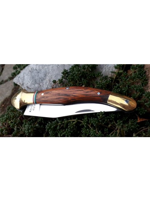 Magyar bicska nagy fejes fa markolattal nemzetiszín berakás