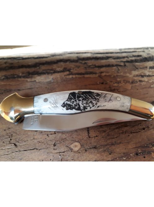 Magyar bicska nagyfejes gravírozott motívumokkal