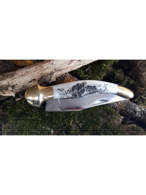 Magyar bicska nagyfejes gravírozott motívumokkal