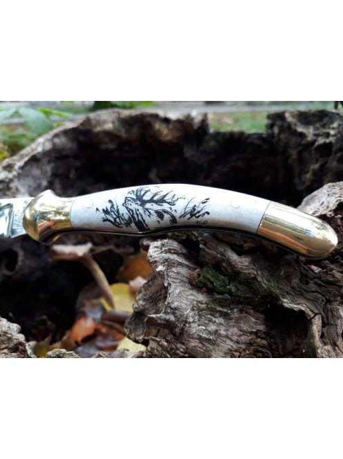 Magyar bicska nagyfejes gravírozott motívumokkal