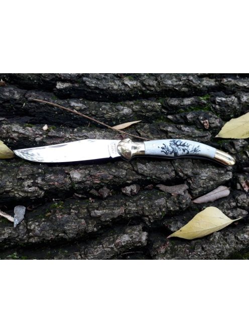 Magyar bicska nagyfejes gravírozott motívumokkal