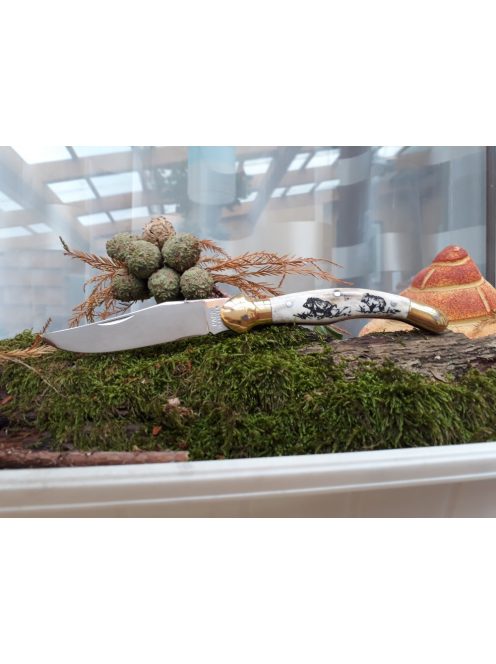 Magyar bicska nagyfejes gravírozott motívumokkal