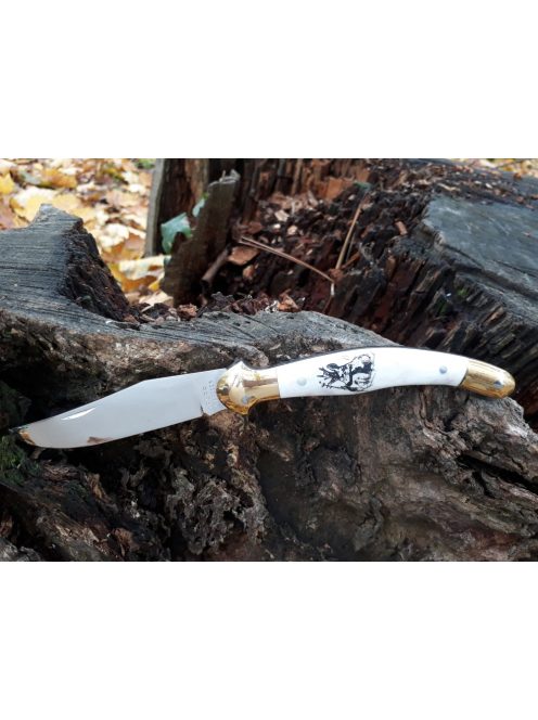 Magyar bicska nagyfejes gravírozott motívumokkal