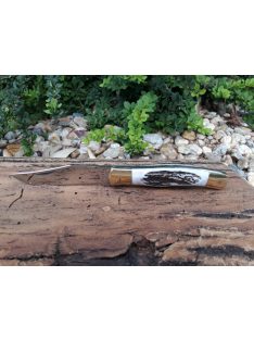   Hungarian pocket knife "Nagymaskara" with deer antler handle