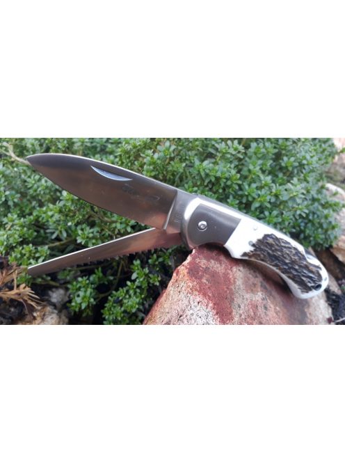 Bone saw dixon large hunting knife with antler handle