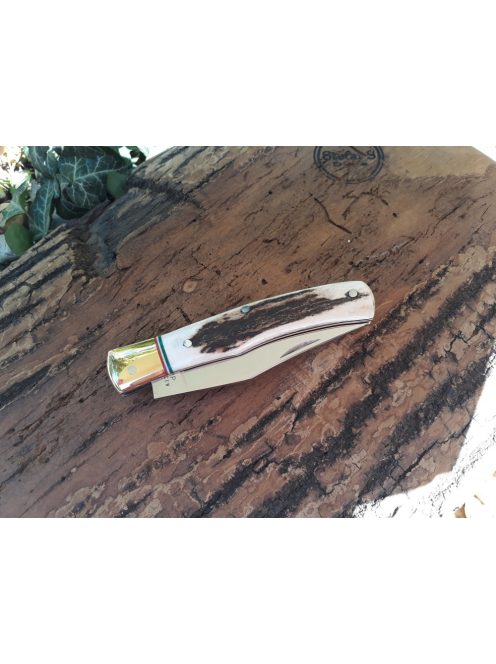 Magyar bicska nagy maskara agancs markolattal nemzetiszín berakással