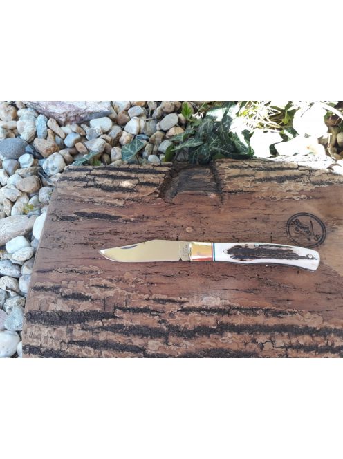 Magyar bicska nagy maskara agancs markolattal nemzetiszín berakással