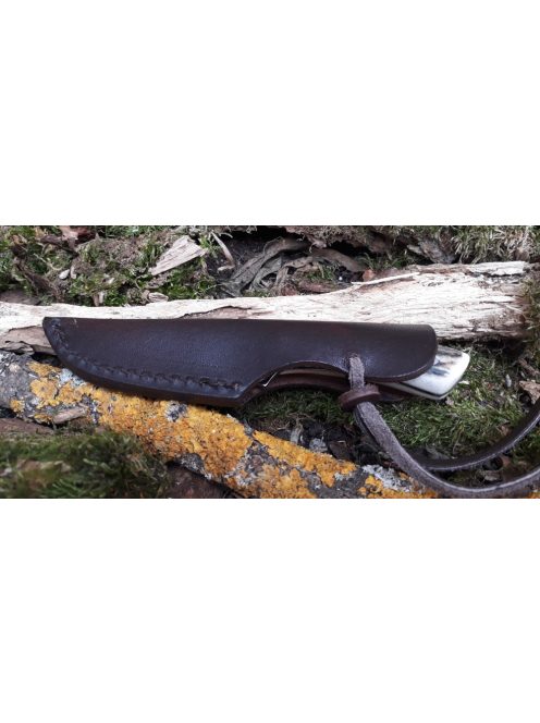 neck knife with deer antler handle