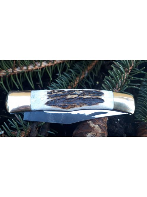 Agancs nyelű nagy maskara bicska kovácsolt pengével